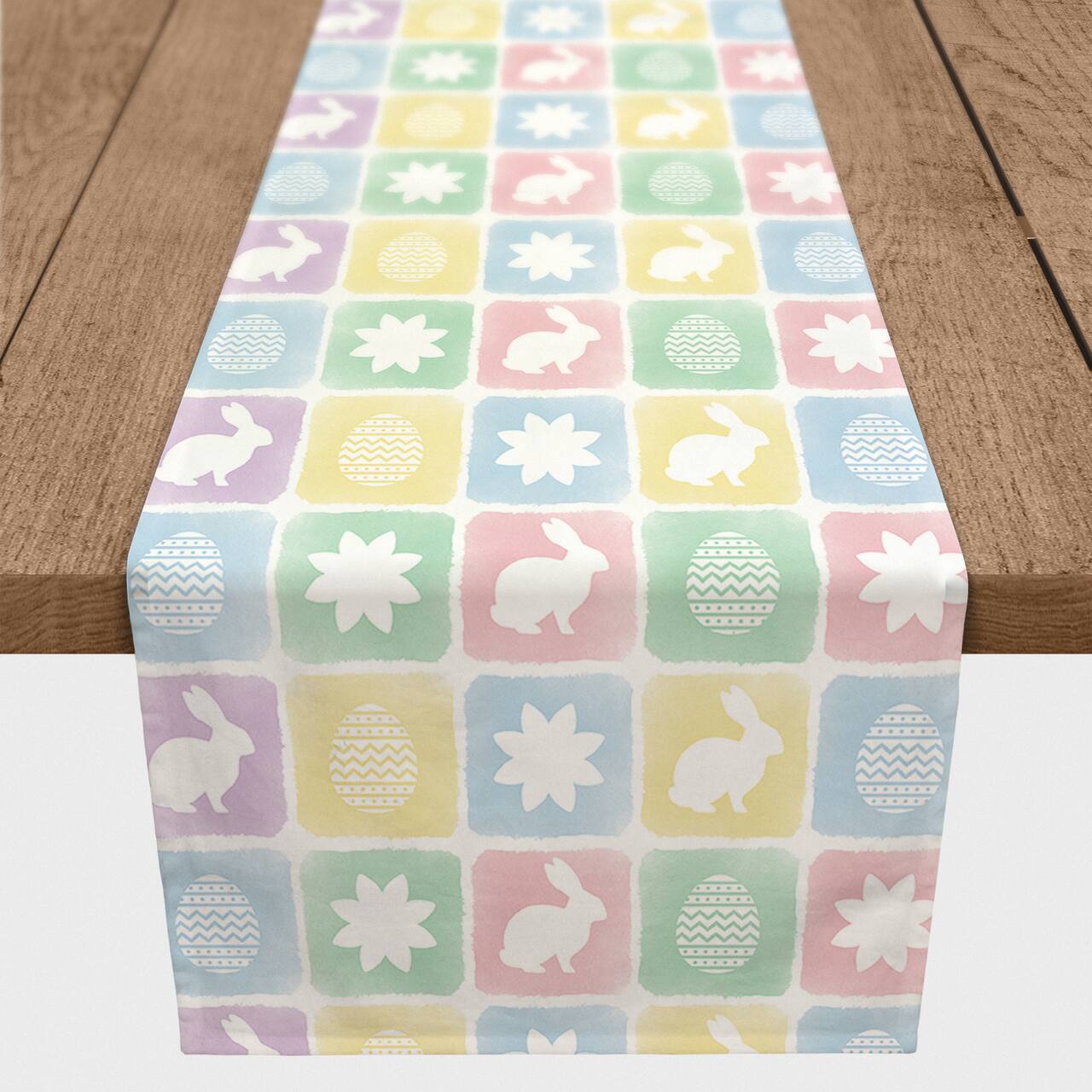 Easter Block Pattern 16" x 72" Poly Twill Table Runner